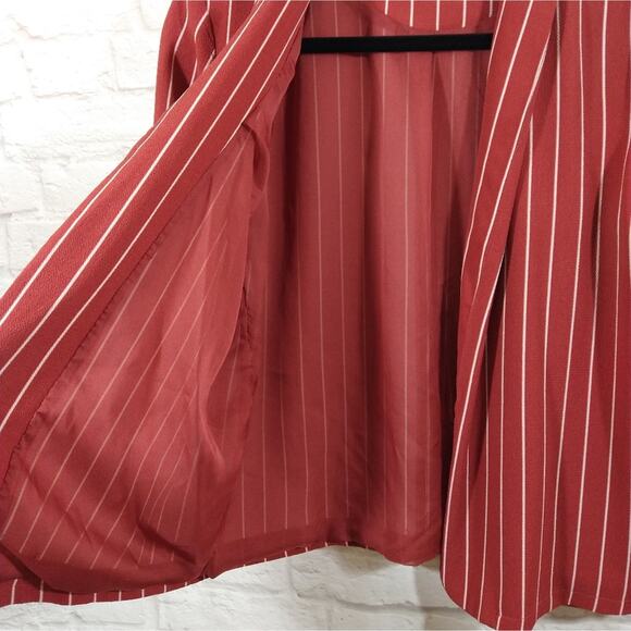 Aware by Vero Moda Mauve Orange Pink Striped Open Front Cardigan Blazer Size M - Picture 4 of 9